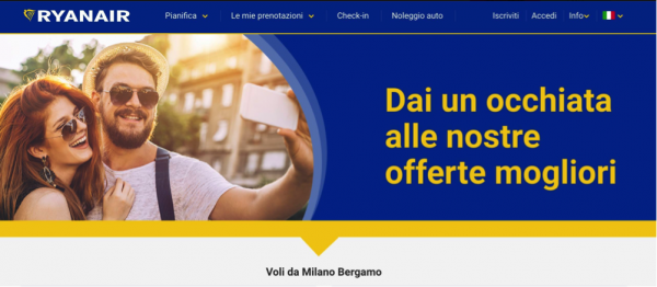 ryanair errore social