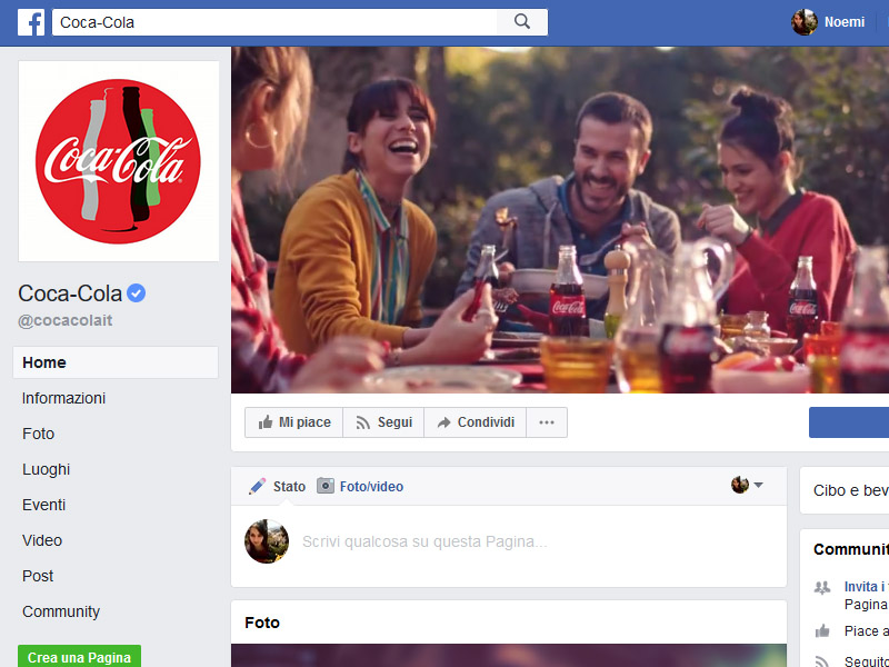 coca cola pagina fb