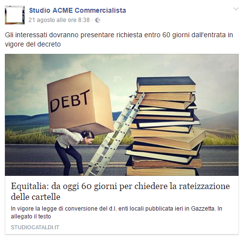 post commercialista facebook